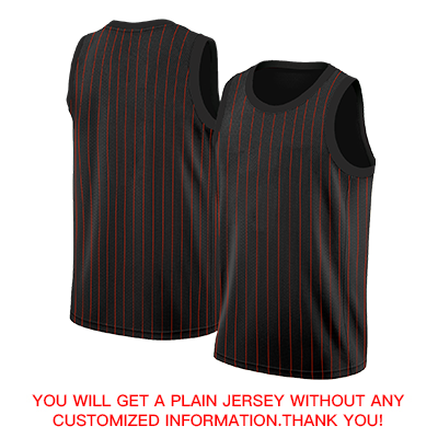 Custom Black Red-White Stripe Fashion Tops Breathable Basketball Jersey