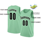 Custom Green Black-White Stripe Fashion Tops Men Casual Basketball Jersey