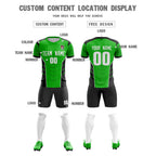 Custom Green Black Soft Training Uniform Soccer Sets Jersey