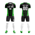 Custom Black Green Soft Training Uniform Soccer Sets Jersey