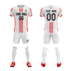 Custom White Red Training Uniform Soccer Sets Jersey