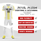 Custom White Yellow Training Uniform Soccer Sets Jersey