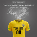Custom Yellow Black Training Uniform Soccer Sets Jersey