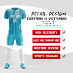 Custom Light Blue Training Uniform Soccer Sets Jersey