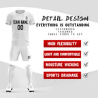 Custom White Black Training Men Uniform Soccer Sets Jersey