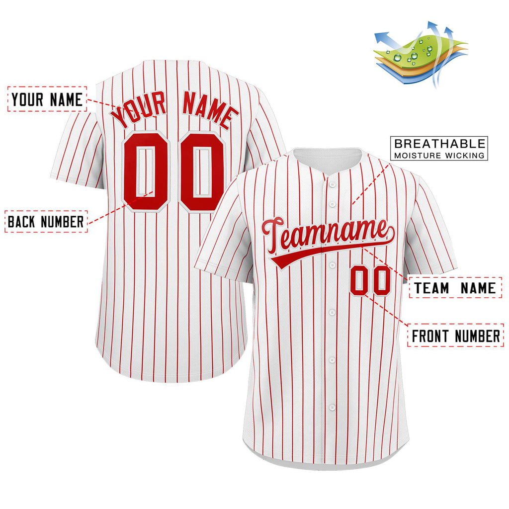 Custom Pinstripe Baseball Jersey Button Down Shirt Personalized for Adults/Youth