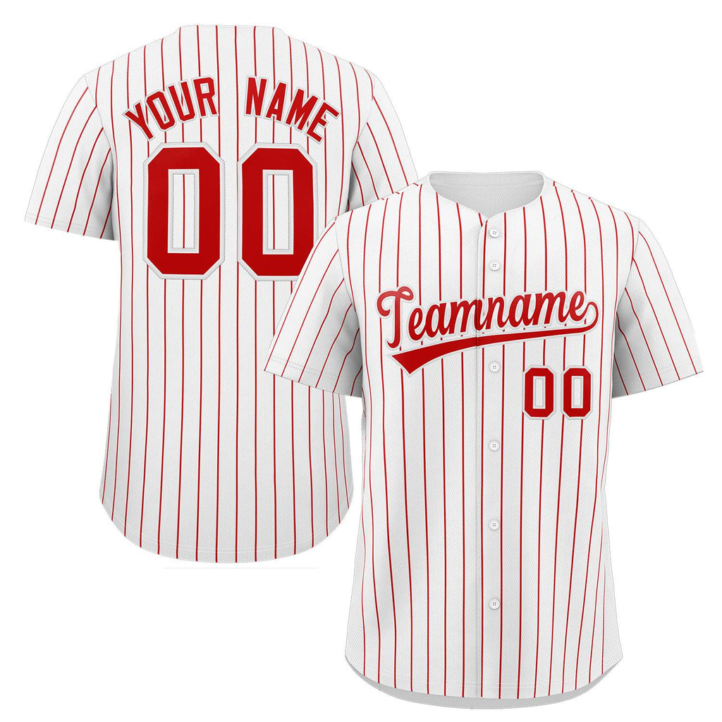 Custom Pinstripe Baseball Jersey Button Down Shirt Personalized for Adults/Youth