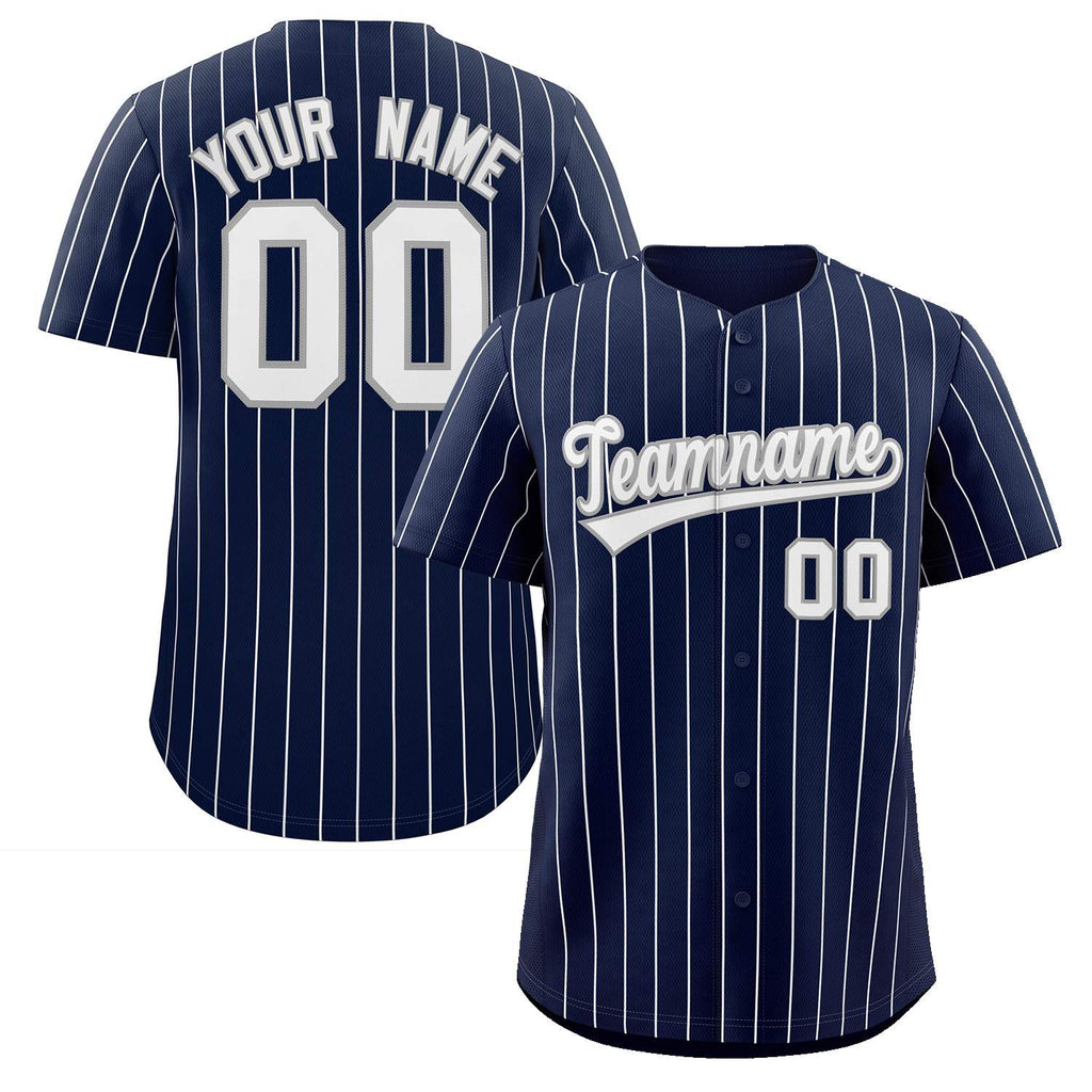 Custom Pinstripe Baseball Jersey Button Down Shirt Personalized for Adults/Youth