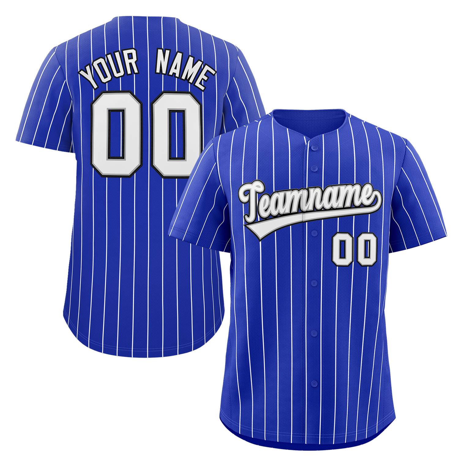 Custom Pinstripe Baseball Jersey Button Down Shirt Personalized for Adults/Youth
