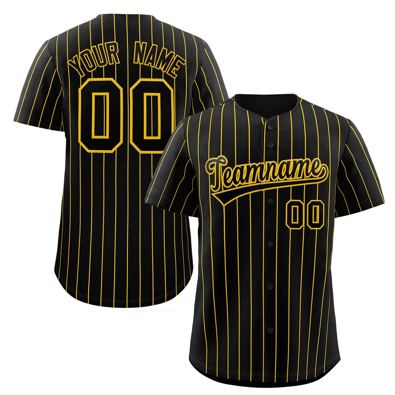 Custom Pinstripe Baseball Jersey Button Down Shirt Personalized for Adults/Youth