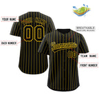 Custom Black Yellow Stripe Fashion Authentic Baseball Jersey