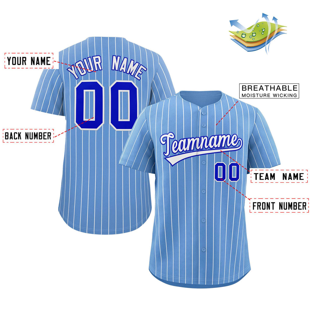 Custom Pinstripe Baseball Jersey Button Down Shirt Personalized for Adults/Youth