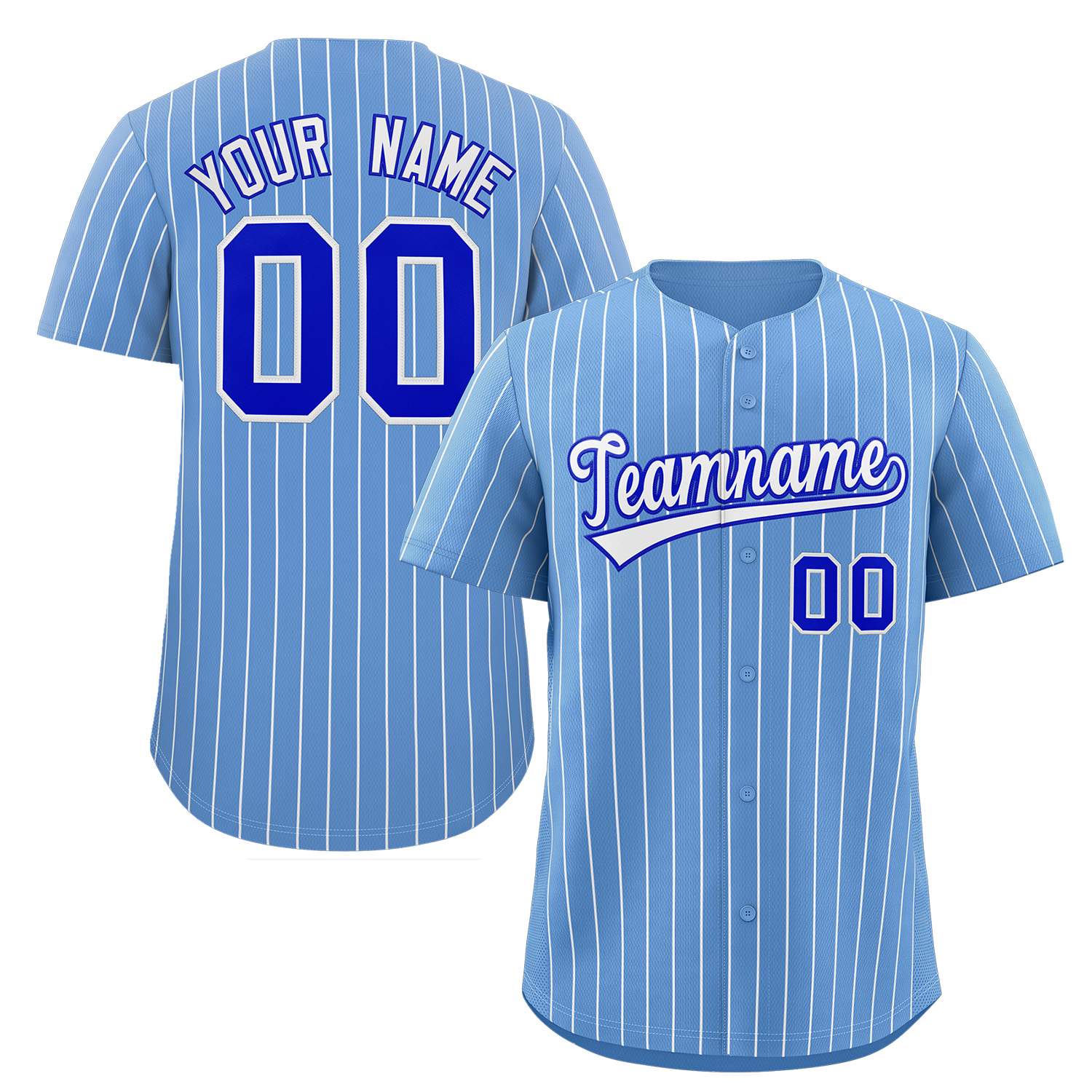 Custom Pinstripe Baseball Jersey Button Down Shirt Personalized for Adults/Youth