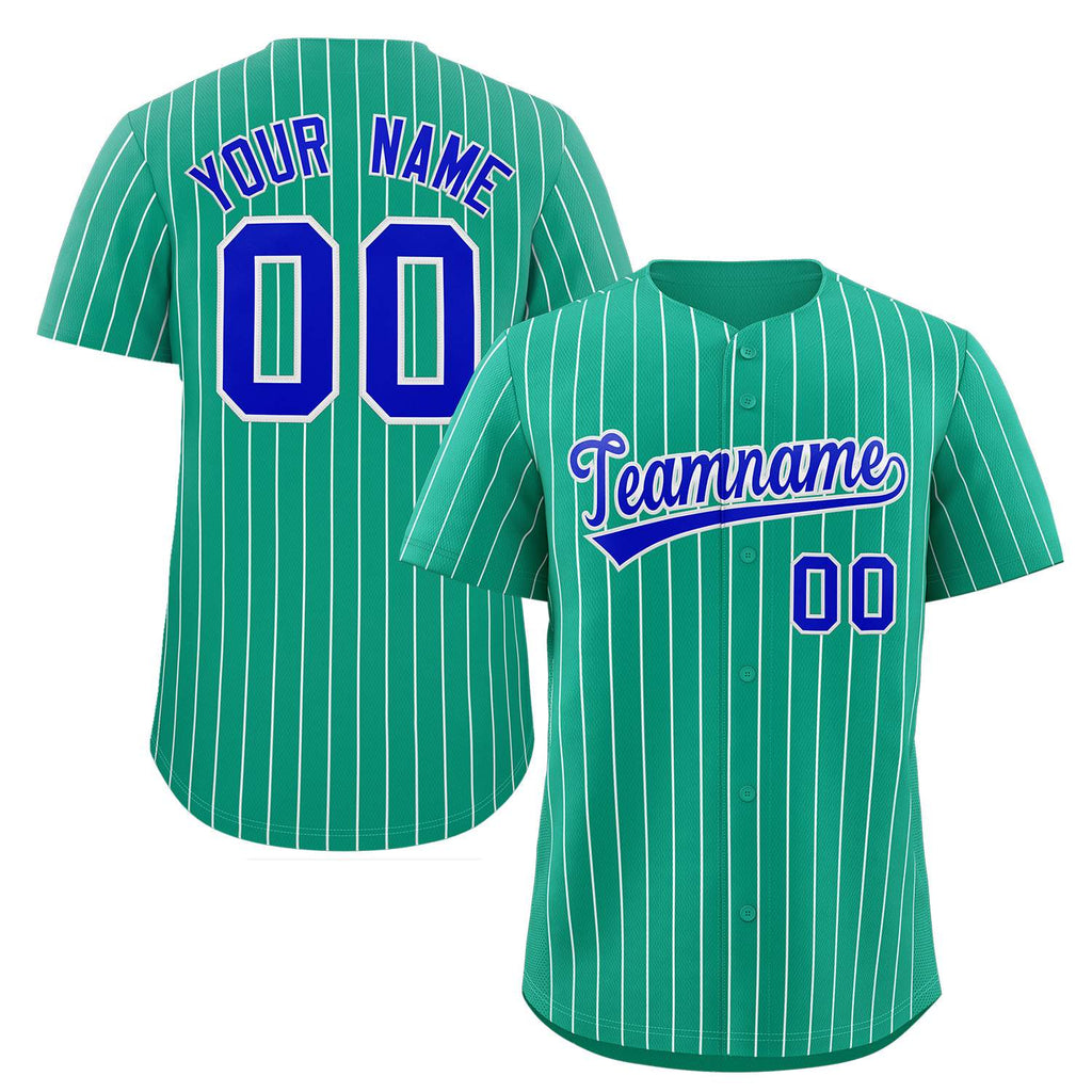Custom Pinstripe Baseball Jersey Button Down Shirt Personalized for Adults/Youth