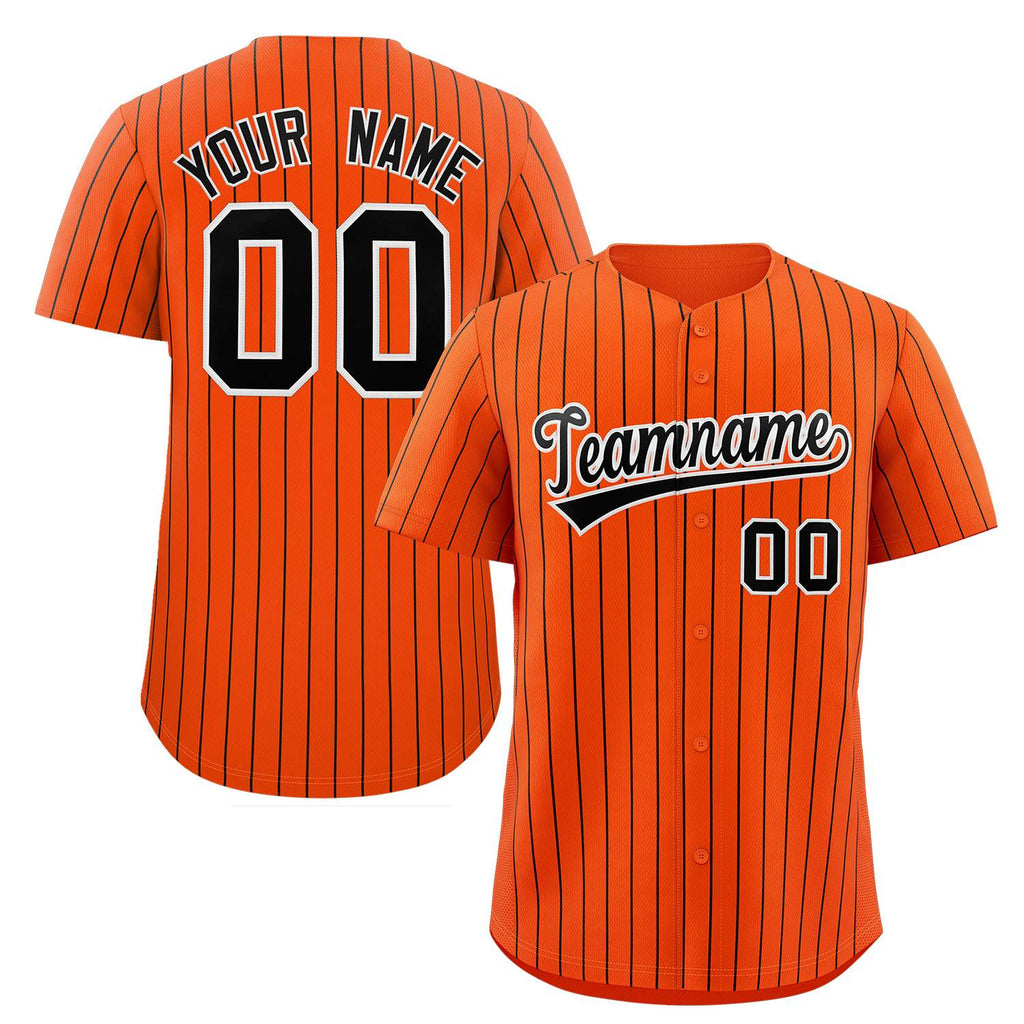Custom Pinstripe Baseball Jersey Button Down Shirt Personalized for Adults/Youth