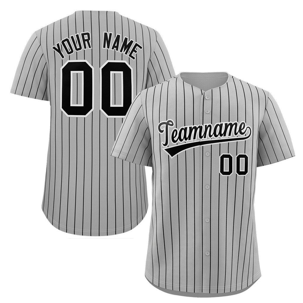 Custom Pinstripe Baseball Jersey Button Down Shirt Personalized for Adults/Youth