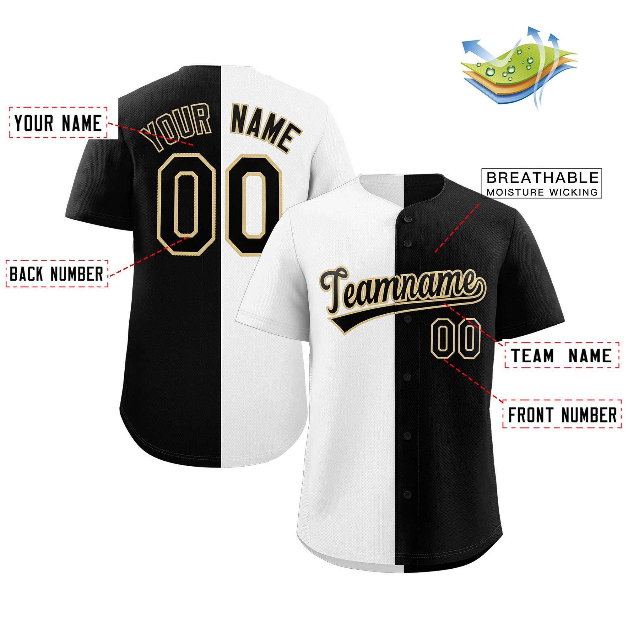 Custom Full Button Baseball Jersey Personalized Team Uniform Sports Split Shirts