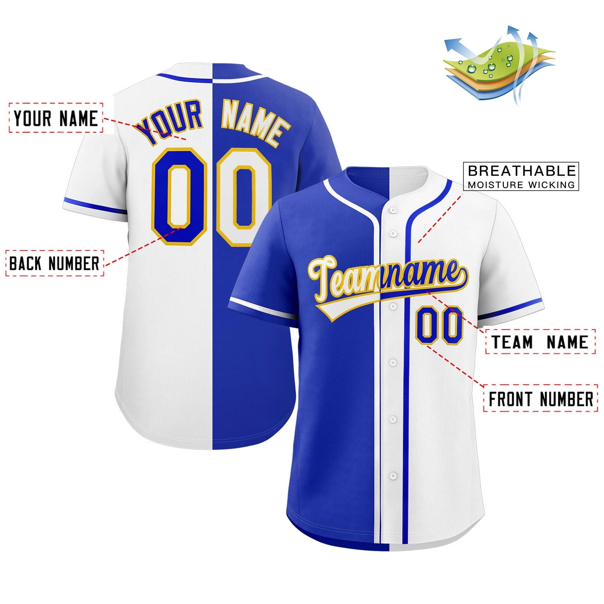 Custom Full Button Baseball Jersey Personalized Team Uniform Sports Split Shirts