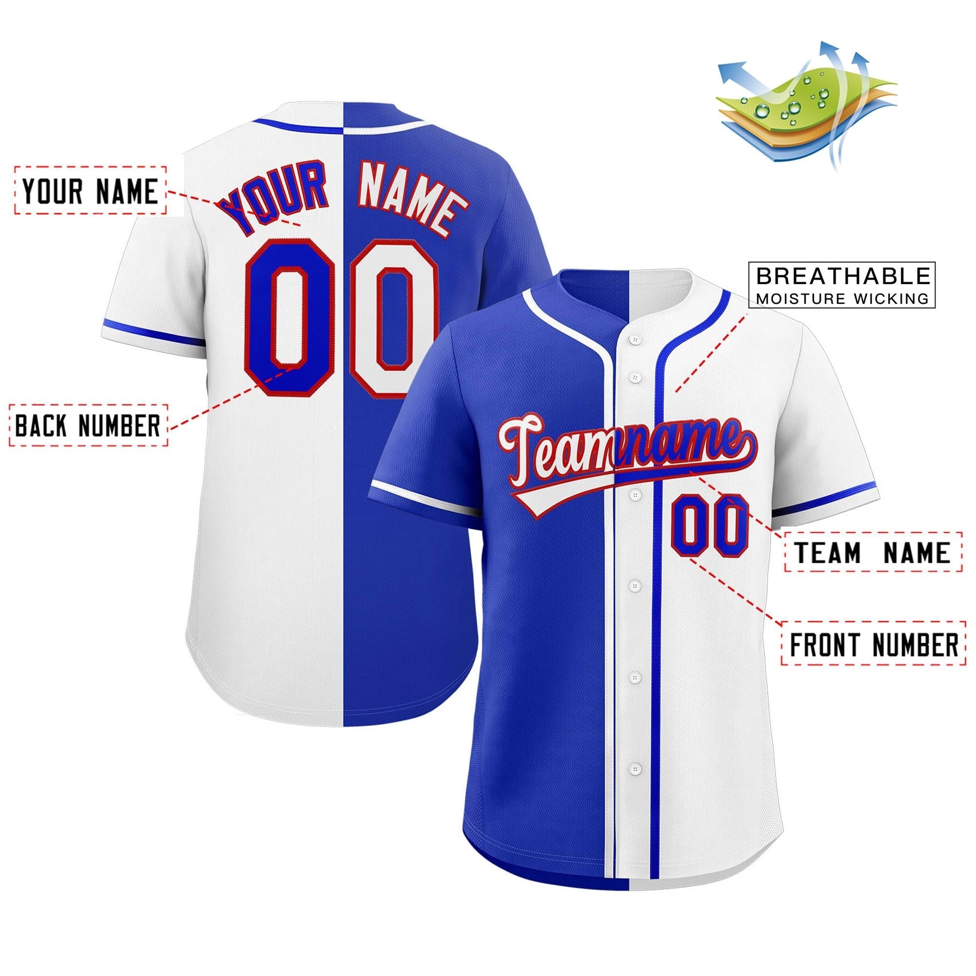 Custom Split Button Down Baseball Jersey Personalized Team Sports Uniform for Adults/Youth
