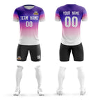 Custom Purple White Casual Sport Soccer Sets Jersey