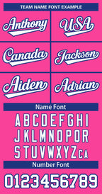 Custom Pink White-Royal Classic Style Hockey Jersey