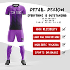 Custom Purple White Casual Outdoor Soccer Sets Jersey