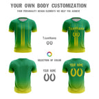 Custom Green Yellow Sport Soccer Tops Jersey