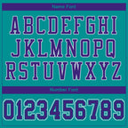 Custom Aqua Purple-White Classic Style Mesh Authentic Football Jersey