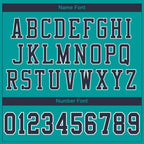 Custom Aqua Navy-White Classic Style Mesh Authentic Football Jersey