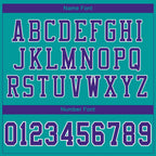 Custom Aqua Purple-White Classic Style Mesh Authentic Football Jersey