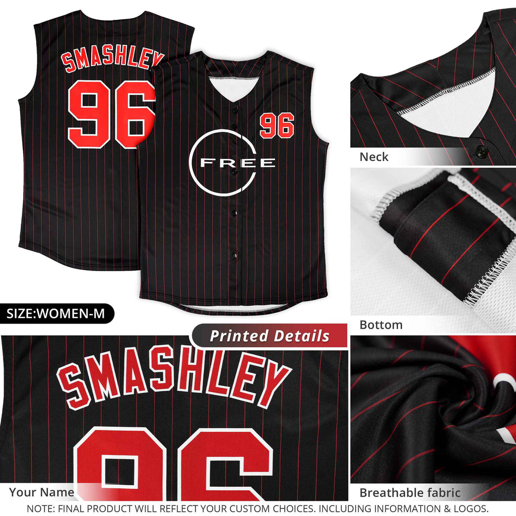Custom Aqua Black-White Sleeveless Stripe Fashion Baseball Jersey