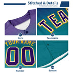 Custom Aqua Purple Gradient Fashion Design Authentic Baseball Jersey
