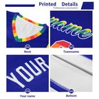 Custom Aqua LGBT Rainbow For Pride Month Sports Uniform Basketball Jersey