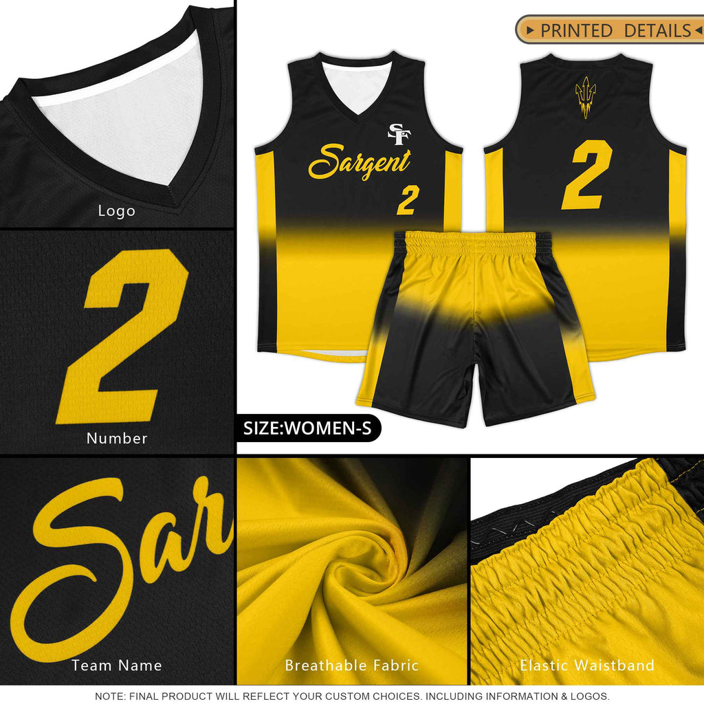 Custom Black Gray Gradient Fashion Sets Sports Uniform Basketball Jersey