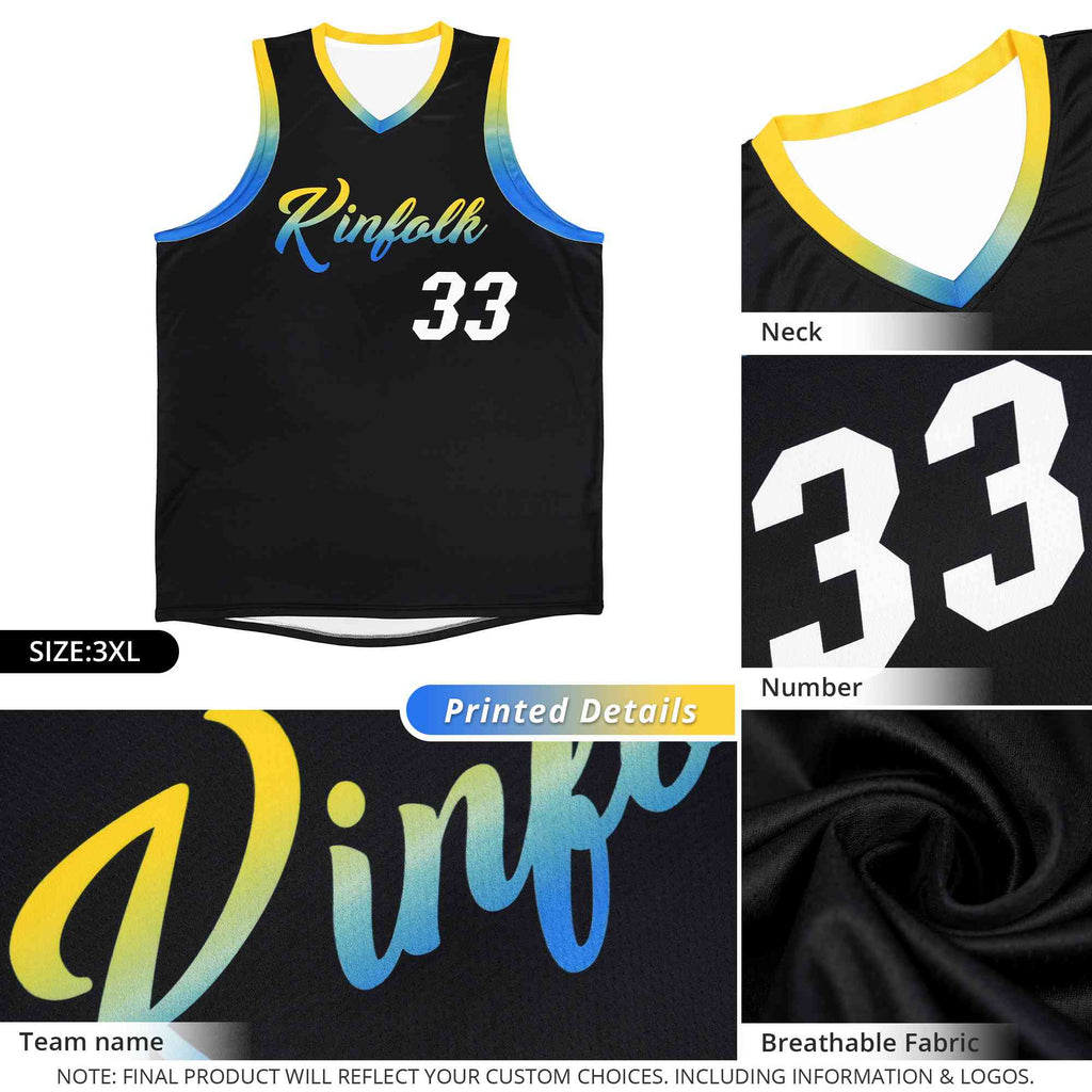 Custom Aqua Personalized Gradient Font Sports Uniform Basketball Jersey