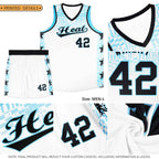 Custom Aqua Mosaic Stars Pattern Sports Uniform Basketball Jersey