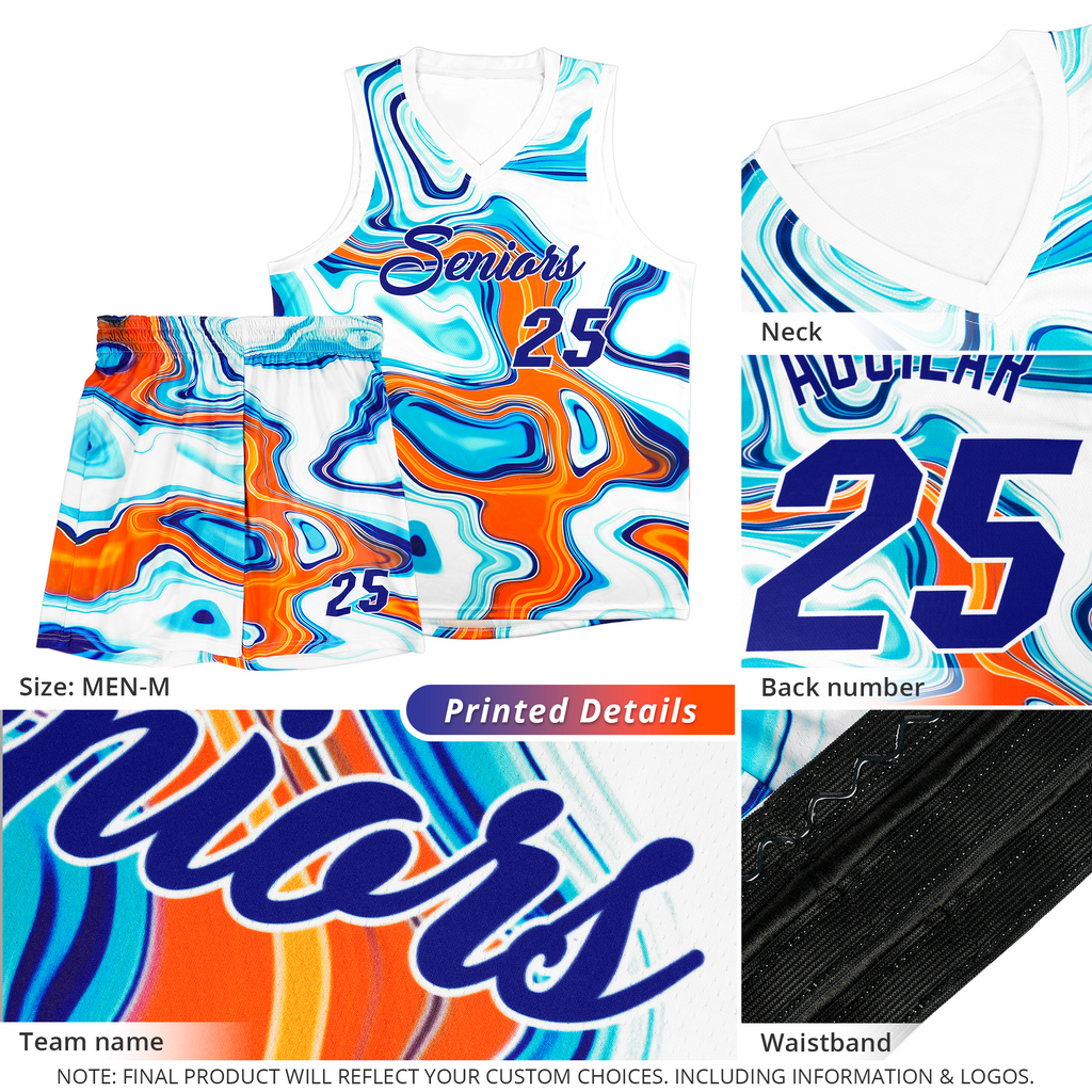 Custom Black Fluid Painting Pattern Sports Uniform Basketball Jersey