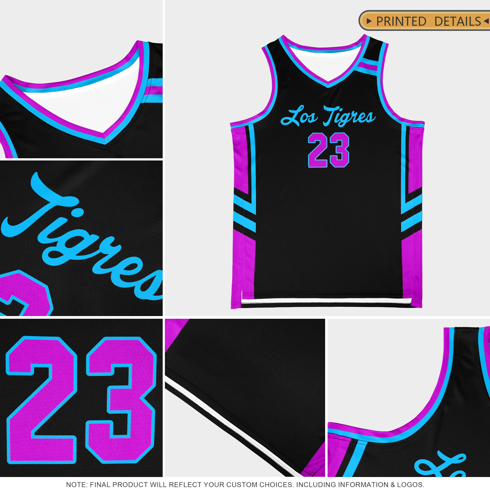 Custom Teal Black White Classic Tops Mesh Basketball Jersey
