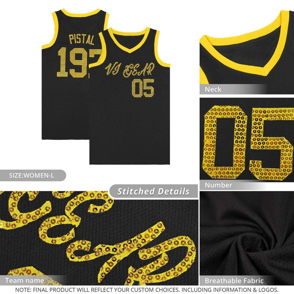 Custom Orange Royal Women Basketball Jersey Sequined Dress