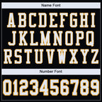 Custom Black White-Gold Classic Style Mesh Authentic Football Jersey