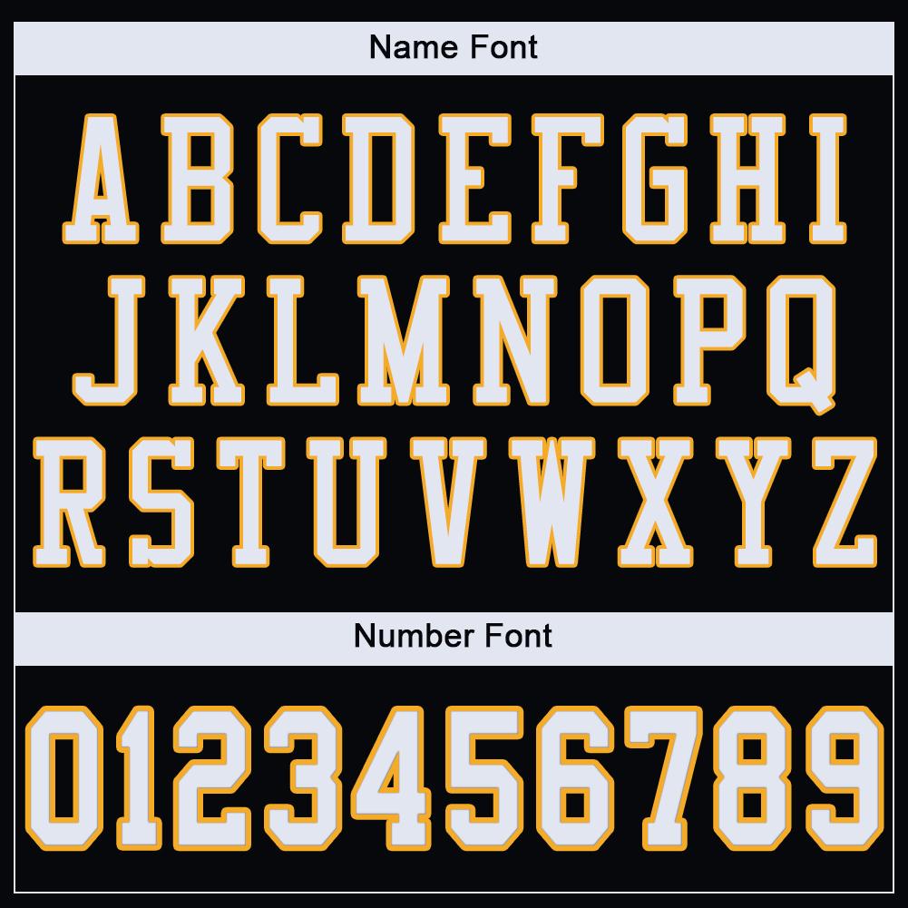 Custom Black White-Gold Classic Style Mesh Authentic Football Jersey