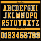 Custom Black Gold-White Classic Style Mesh Authentic Football Jersey