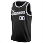 Custom Black White-Gray Classic Tops Breathable Basketball Jersey