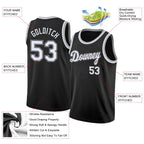Custom Black White-Gray Classic Tops Breathable Basketball Jersey