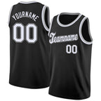 Custom Black White-Gray Classic Tops Breathable Basketball Jersey