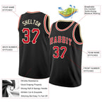 Custom Black Red-Cream Classic Tops Authentic Basketball Jersey