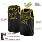Custom Black Gold Classic Tops Authentic Basketball Jersey