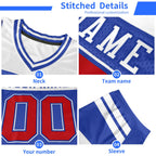 Custom Aqua Navy Personalized Color Block Authentic Football Jersey