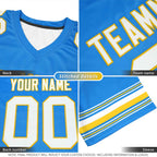 Custom Aqua Khaki Retro Personalized Sleeve Line Authentic Football Jersey