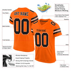 Custom Orange Black-White Classic Style Mesh Authentic Football Jersey